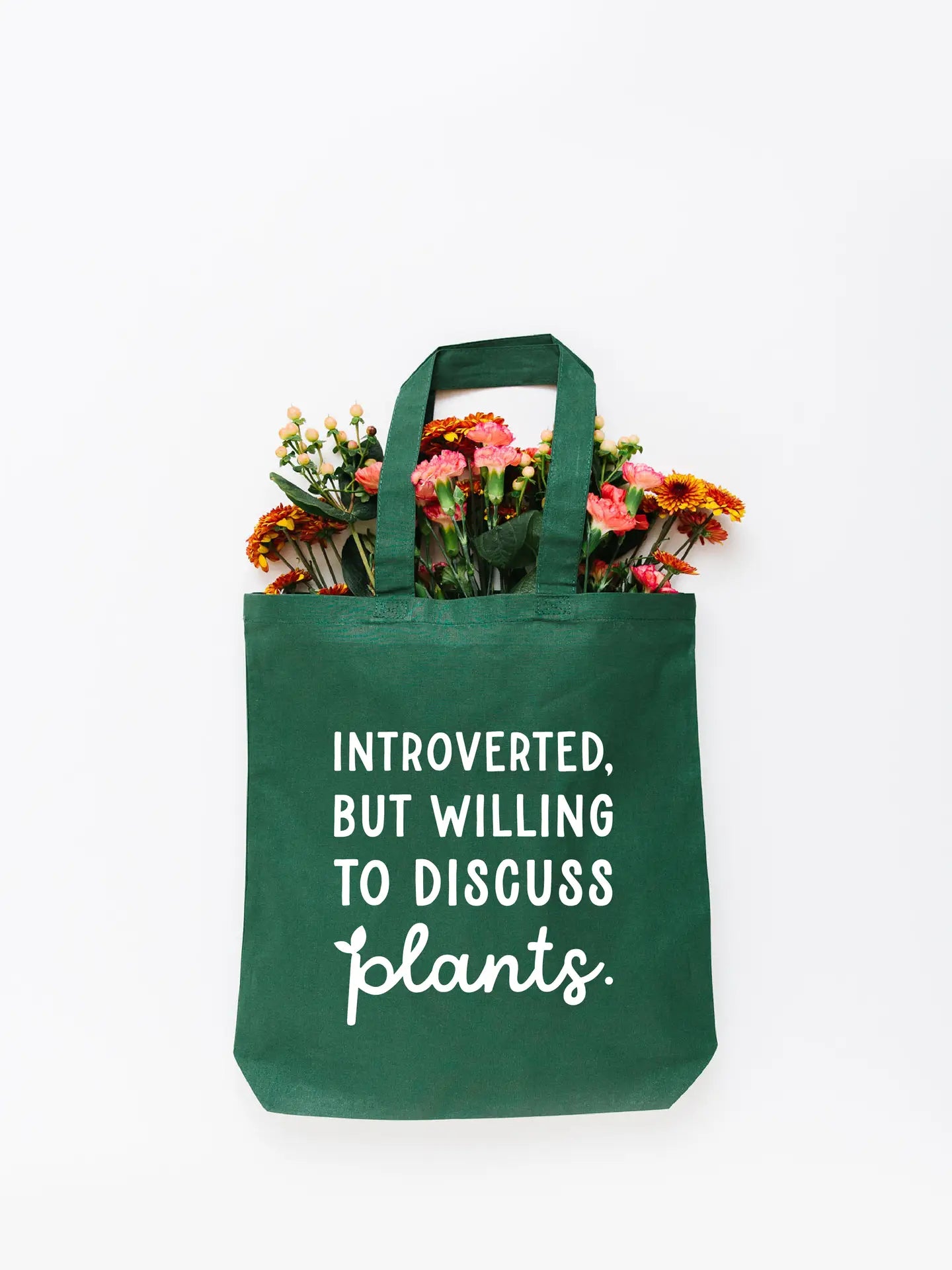 Introverted But Willing To Discuss Plants Canvas Tote Bag | Summer Gift | Reusable Bag